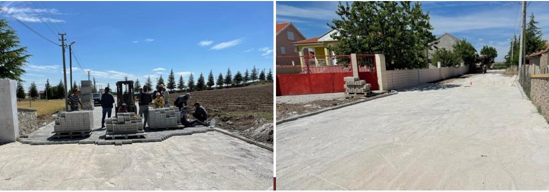 Kasabamız genelinde kilit parke taşı döşeme çalışmaları devam etmektedir.